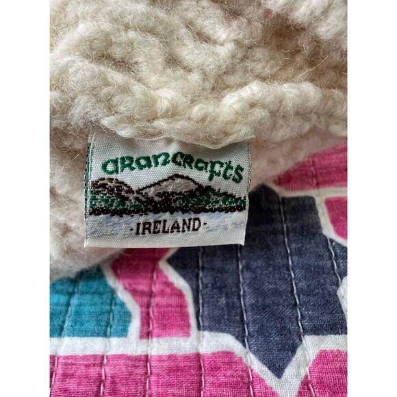 Aran Crafts Made in Ireland 100% Merino Wool Child’s Ivory Knit Beanie One Size - Picture 6 of 7